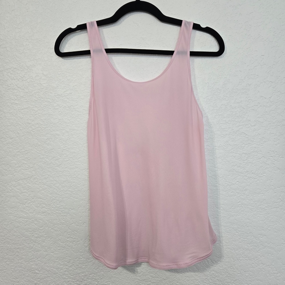 Lululemon 2 Let It Slip Tank Top Pearl Pink Activewear Athletic Open Back